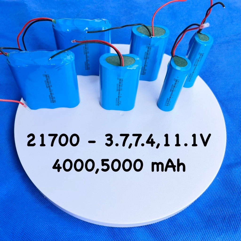 ถ่านชาร์จ  21700  3.7V,7.4V,11.1V  ความจุ 4000mAh,5000mAh (สำหรับ เครื่องนวด,เครื่องไล่แมลง ฯลฯ)
