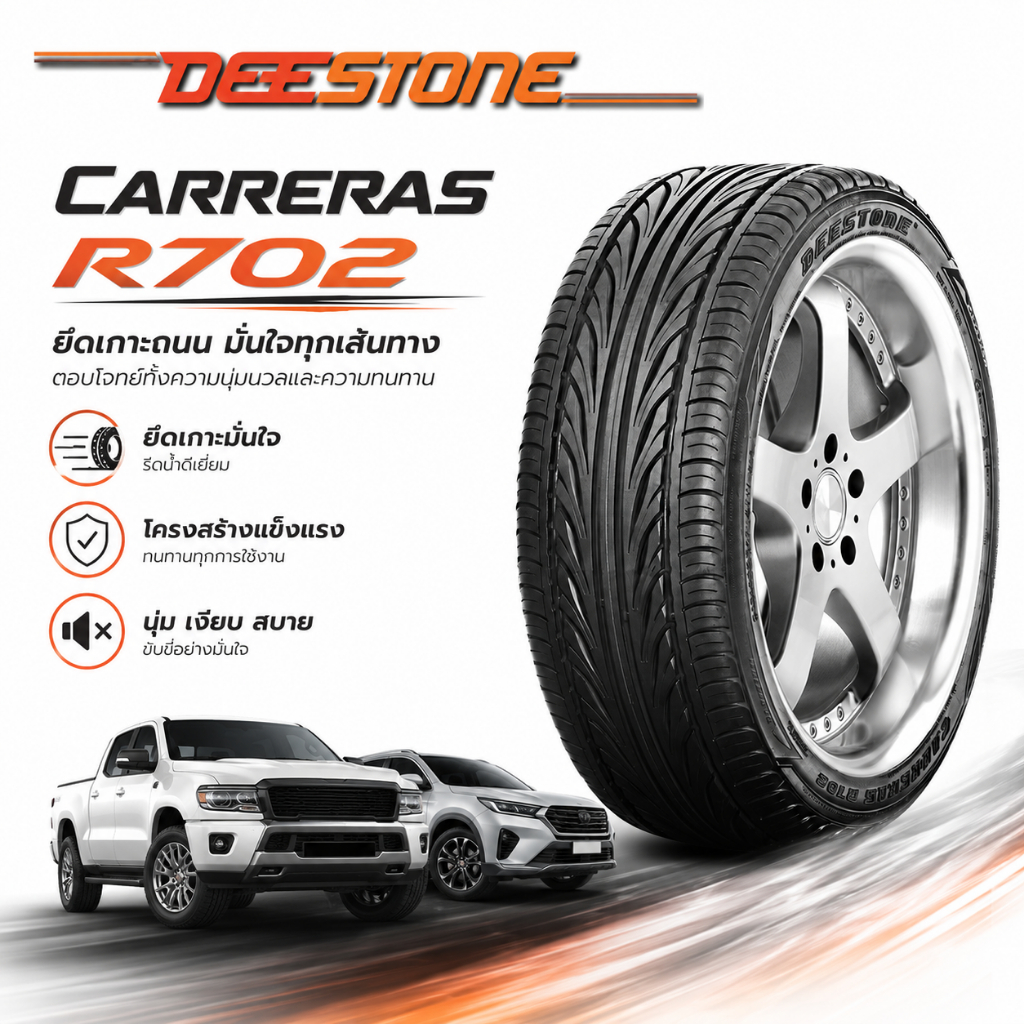 ยางรถยนต์ ขนาด 225/45R18 ,245/45R20 รุ่น R702 ยี่ห้อ Deestone