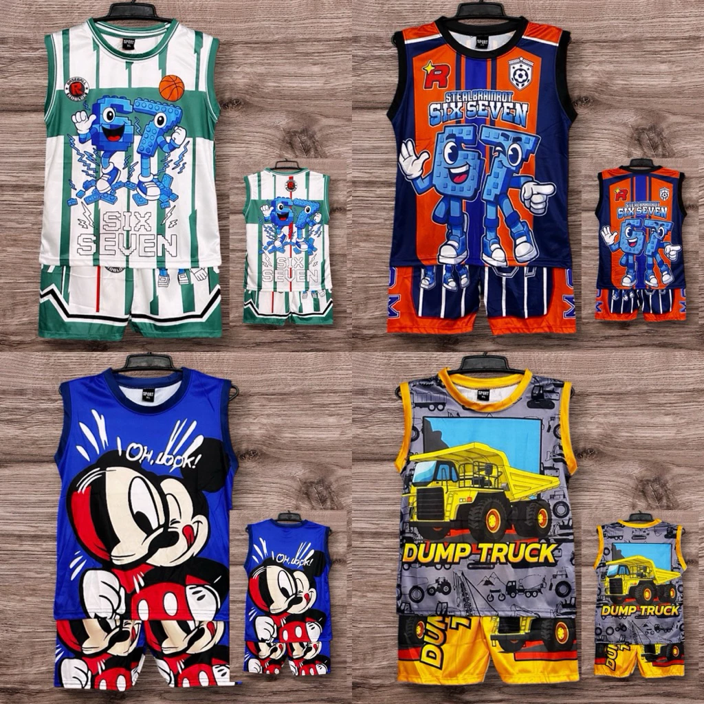 ชุดเด็กแขนกุด เซ็ท 2 ชิ้นเสื้อและกางเกง ผ้านิ่มลื่นใส่สบายๆ
