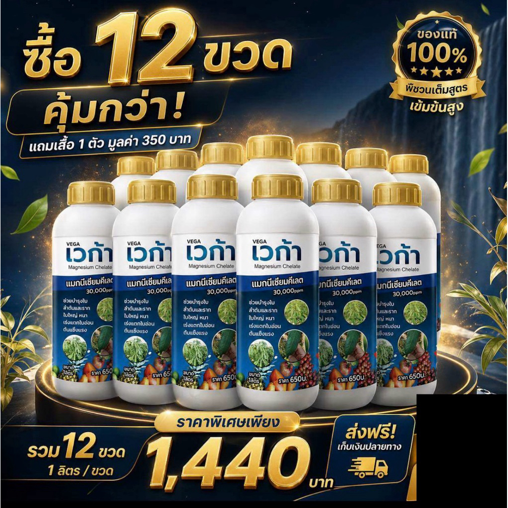 แมกนีเซียมพืช ยกลัง ฟื้นฟูต้น เร่งการเจริญเติบโต ใบเขียว ใบเข้ม ใบหนา เร่งแตกแขนง แตกกอ 12ขวด