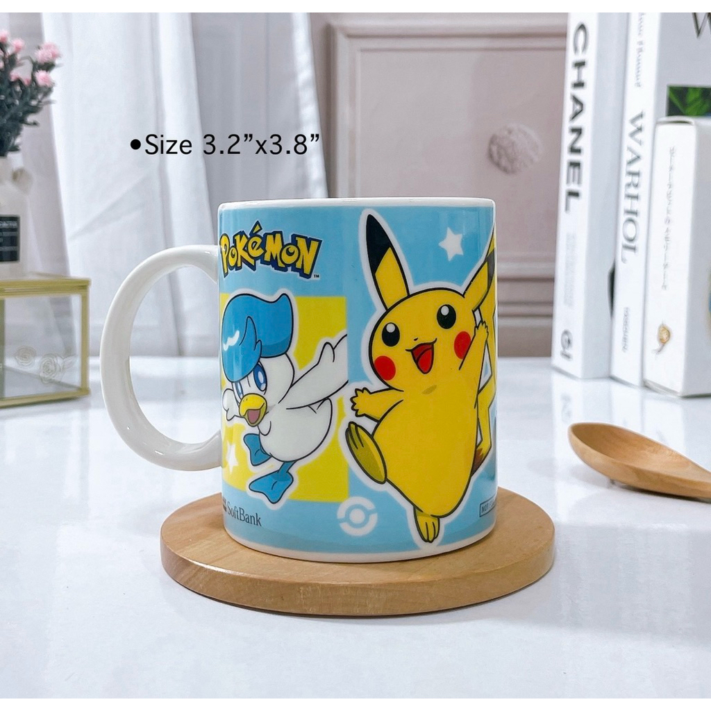 (พร้อมส่ง-030) *No box Pokemon โปเกม่อน ของแท้ 100% จากญี่ปุ่น แก้วมัค แก้วเซรามิค ขนาด :3.2 x 3.8 นิ้ว เข้าไมโครเวฟได้