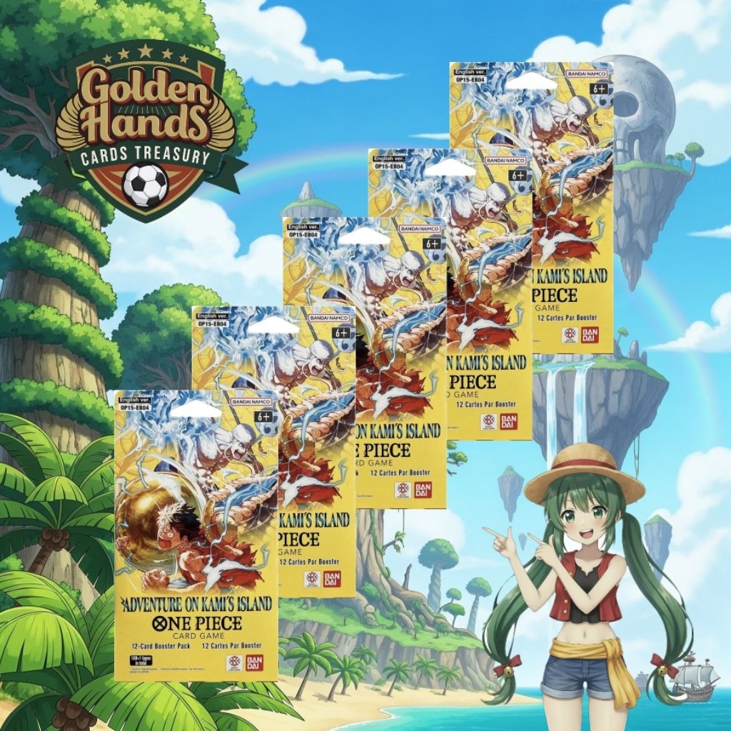 (8 ซองมีของ!!! พร้อมส่ง!!!) One Piece OP-15 ภาษาอังกฤษ Adventure on Kami's Island