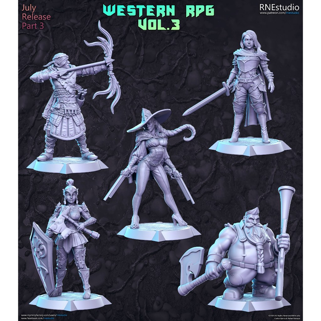 Western RPG Vol.1 : Collection : Miniature Resin โมเดลบอร์ดเกม ผลิตตามสั่ง DnD Tabletop Class