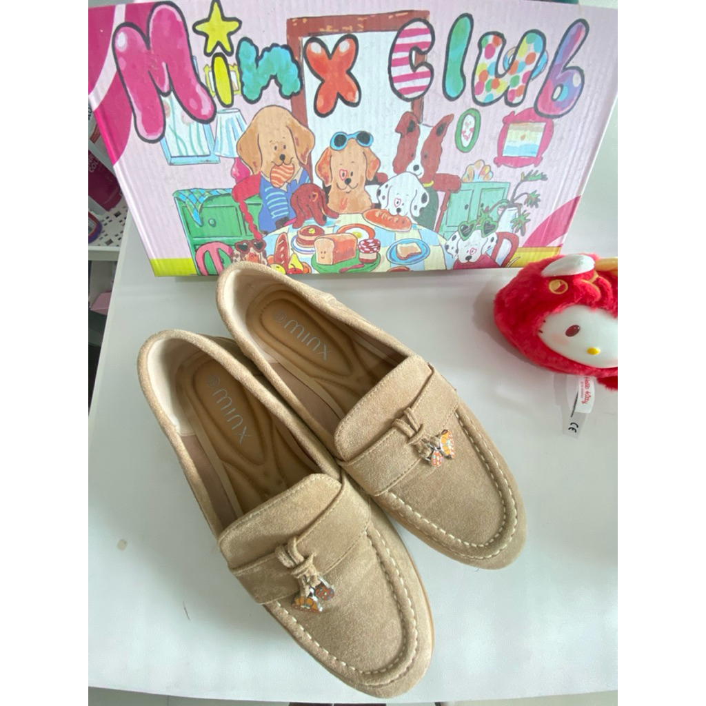 *ส่งต่อ* Minx รุ่น Toby รองเท้าโลฟเฟอร์หนังกลับ สี Cocoa Size 39 (แถมกระเป๋า)