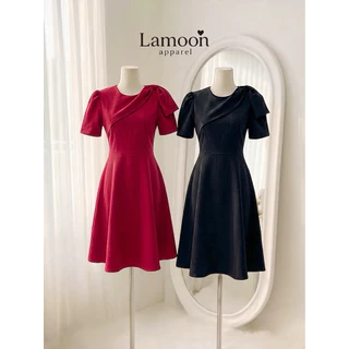 [พร้อมส่ง] Sherlyn dress เดรสแต่งโบว์ไหล่ข้างเดียว ป้าย VERA ชุดไปงานแต่ง ชุดไปคาเฟ่ by Lamoon apparel