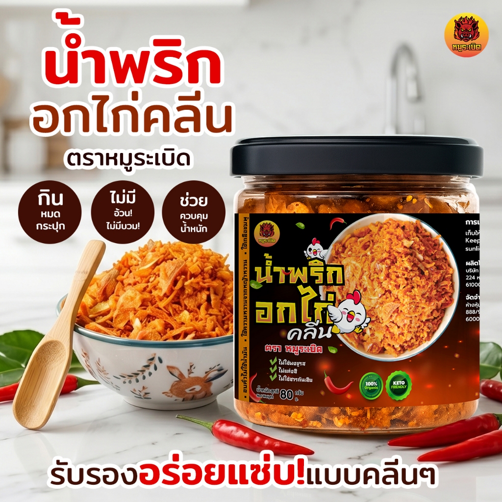 น้ำพริก น้ำพริกอกไก่ คลีน&คีโต ✔️โปรตีนสูง ✔️ไม่มีน้ำตาล