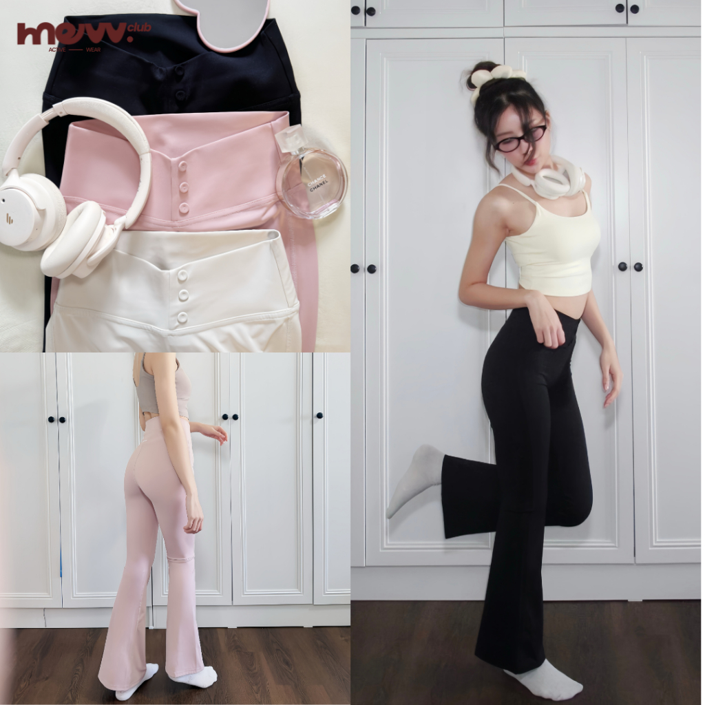 Mevv.Club l Lany Pants กางเกงโยคะ ขาม้า เอวสูง เก็บหน้าท้อง พรางหุ่น กางเกงออกกำลังกายผู้หญิง