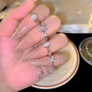 GLAMOR✨กำไลข้อมือเงินแท้ Eye Flower กำไลข้อมือดอกไม้ตาแมว กําไลข้อมือผู้หญิง