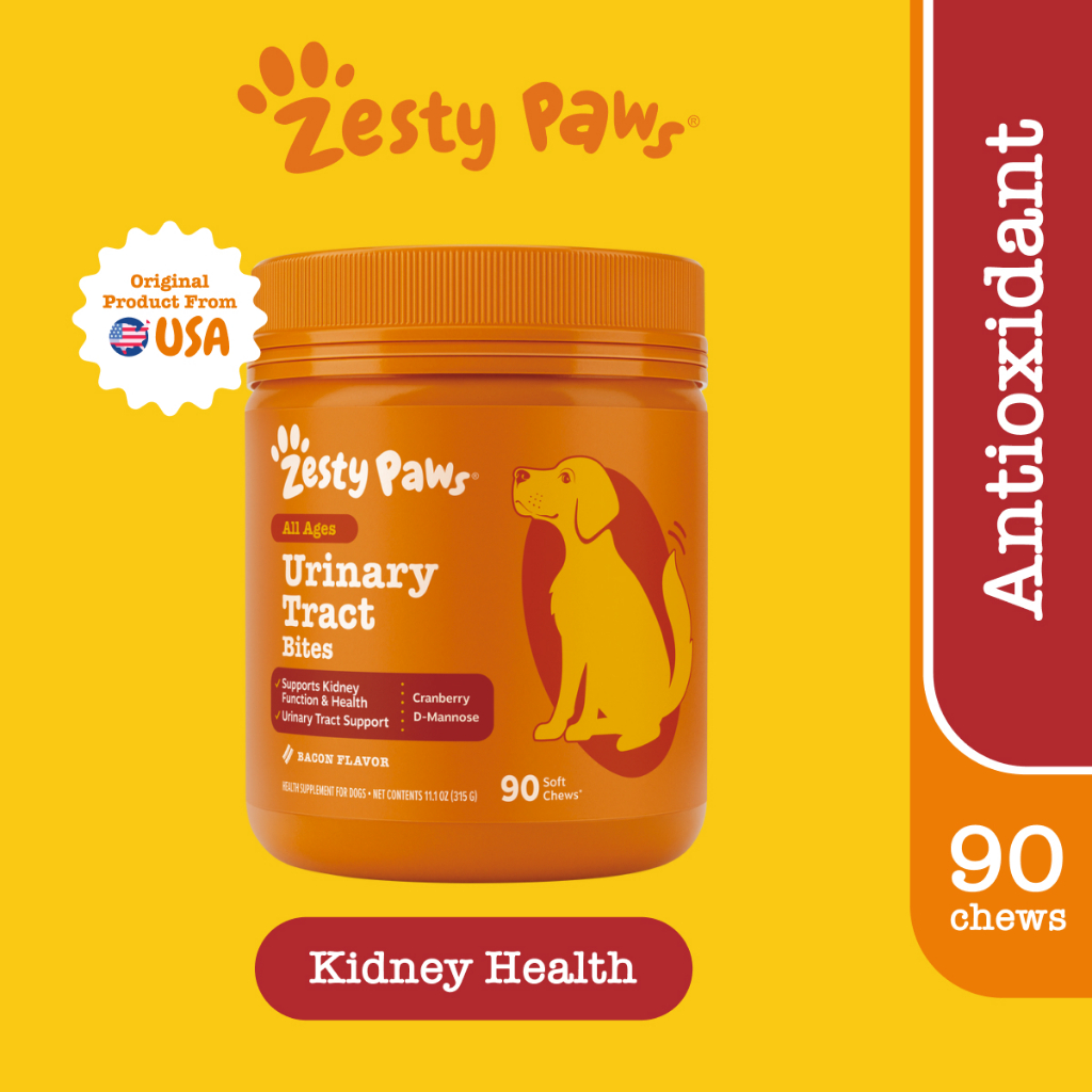 Zesty Paws Urinary Tract Bites - Bacon Flavor 90 Soft Chews (EXP:09 2027)