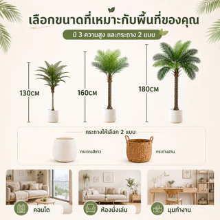 🌴รุ่นอัพเกรด ก้านหนา🌴ต้นมะพร้าวเทียม 130/160/180CM ต้นไม้เทียม โดนฝนและแดด ทนทาน ต้นไม้ปลอมใหญ่