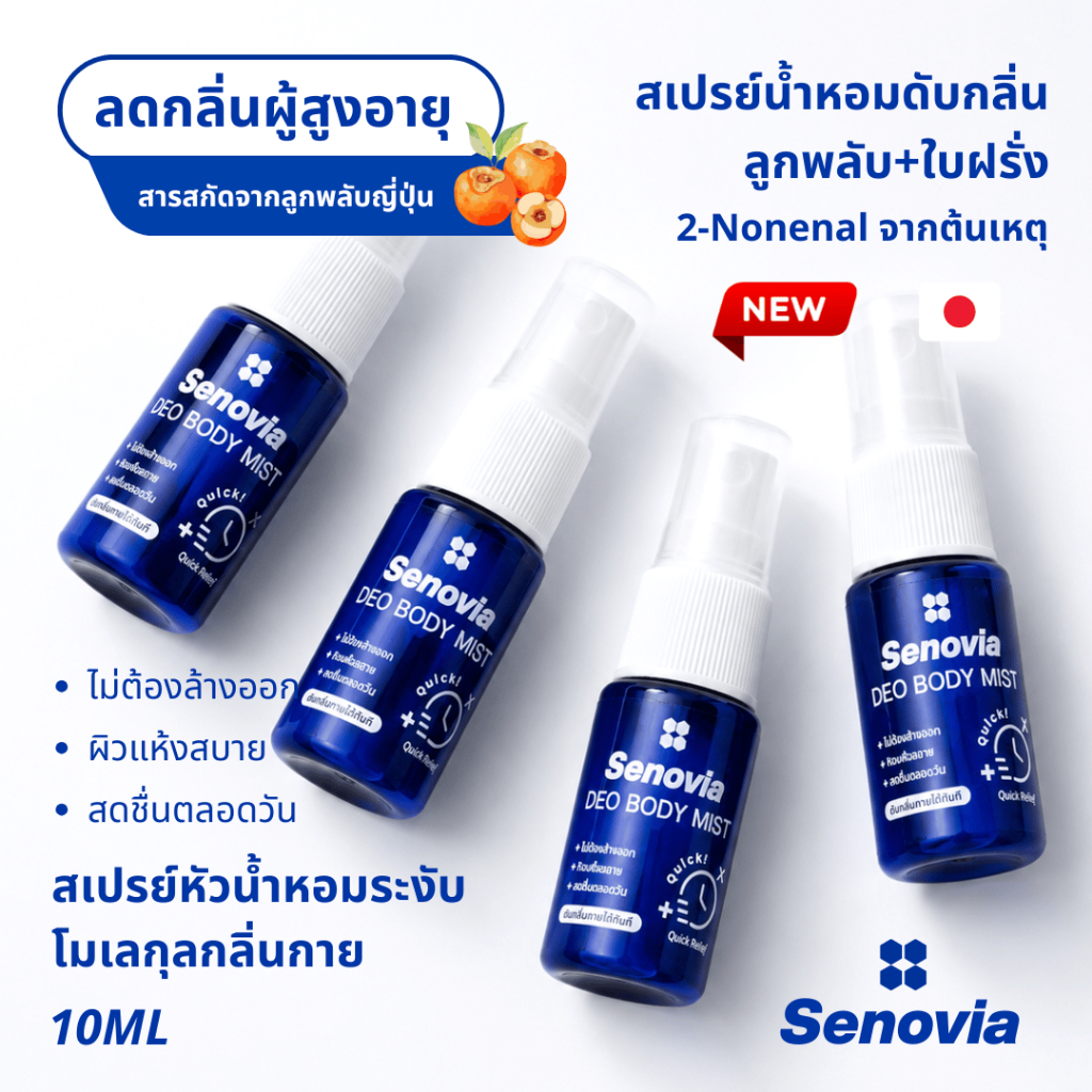 Senovia สเปรย์น้ำหอมฉีดระงับกลิ่นกายเร่งด่วน ดับกลิ่นแก่ กลิ่นตัว กลิ่นเหงื่อ 2-Nonenal หอมสะอาดได้ทุกที่ทุกเวลา