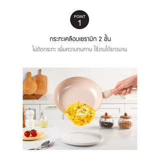 LocknLock กระทะเคลือบเซรามิกลายหินอ่อน รุ่น Marble Ceramic IH Cookware