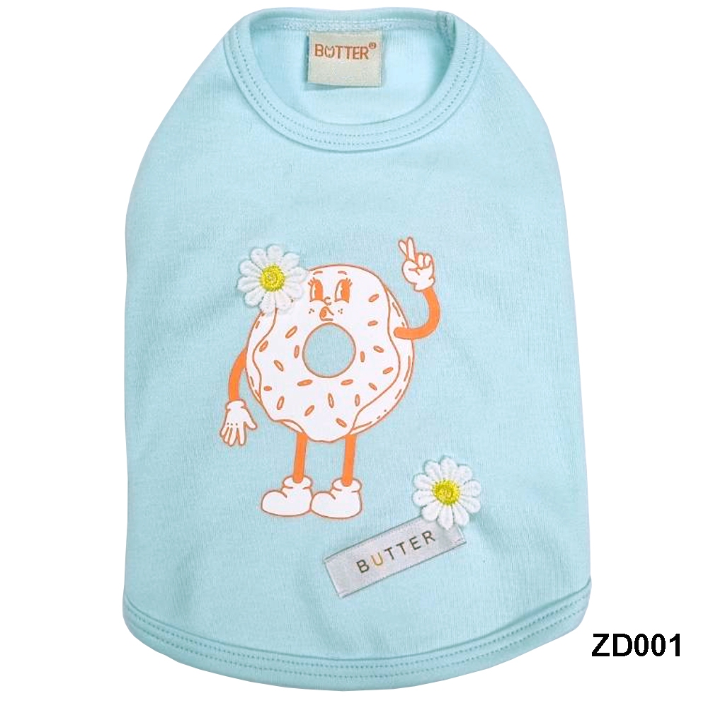 BUTTER DOGWEAR เสื้อยืด แขนกุด เสื้อสำหรับสุนัข หรือ สัตว์เลี้ยง รุ่น ZD001