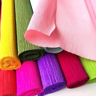 กระดาษย่นหลายสี 250x50 ซม. กระดาษประดิษฐ์ดอกไม้ ใช้ง่าย เหมาะกับเด็กและผู้ใหญ่