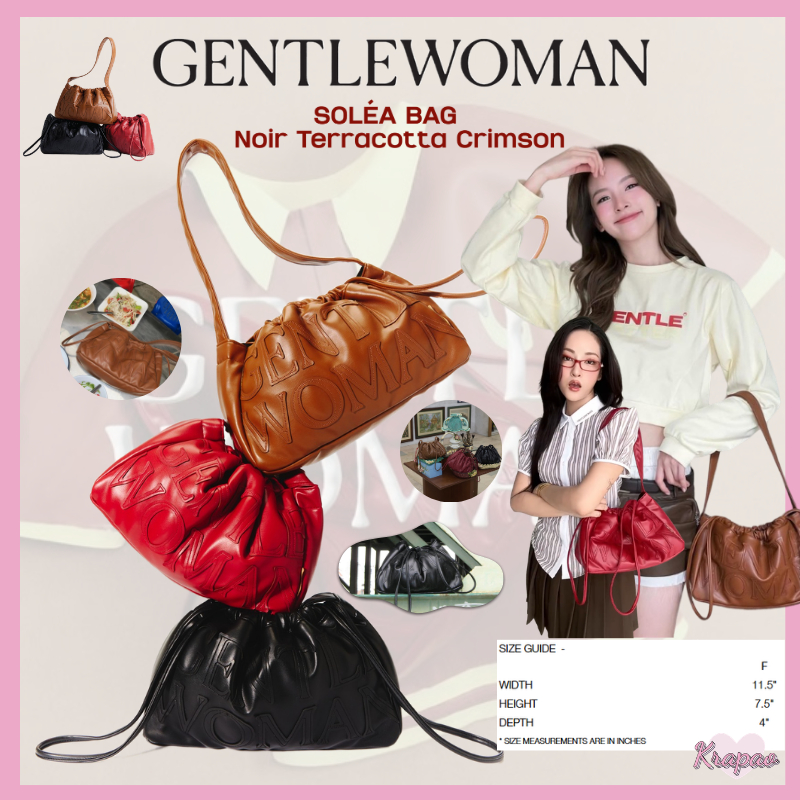 (**พร้อมส่ง)✅💯GENTLEWOMAN SOLÉA BAG หนังPU กระเป๋าสะพายไหล่ Official แท้ Gentlewoman Solea กระเป๋า Dumpling Bag Shoulder