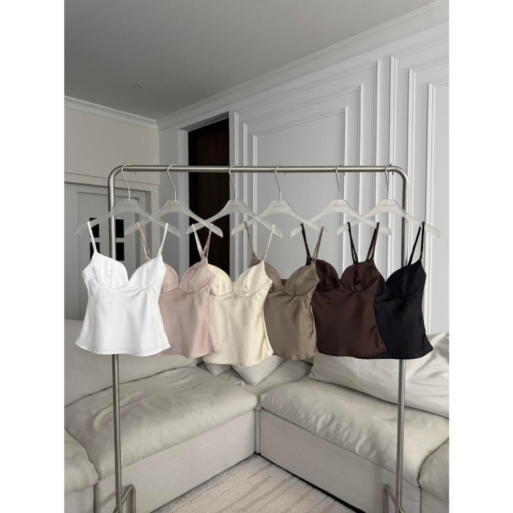 PT332  Corset Satin เสื้อสายเดี่ยวซาติน  PROMTHONG (มีไซส์)
