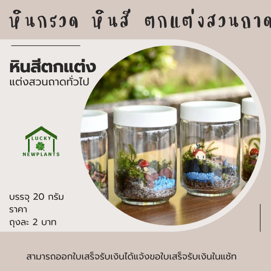 หินสี หินกรวด ตกแต่งตู้ปลา ตกแต่งสวนจิ๋ว 2 บาท คละสี หากต้องการระบุสีทักแช้ท thumbnail 10