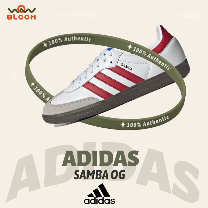 Adidas Samba OG White Red（IG1025）รับประกันแท้ 💯