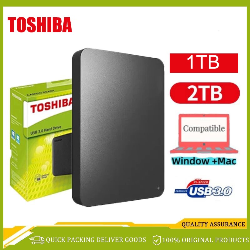Canvio Basics ฮาร์ดดิสก์พกพา USB 3.0 HDD ขนาด 2.5 นิ้ว สำหรับ Windows และ Mac ความจุ 1TB/2TB External Hard Drive