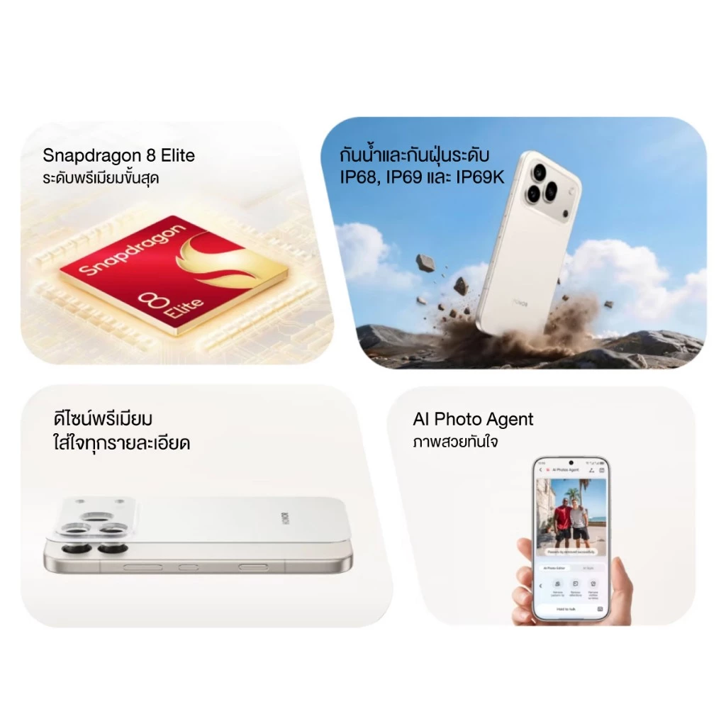 (New) HONOR 600 Pro (12+512GB) โทรศัพท์มือถือ | กล้อง 200MP | ชิปเซ็ต Snapdragon 8 Elite | ชาร์จไว 80W | แบตอึด 7000mAh thumbnail 6