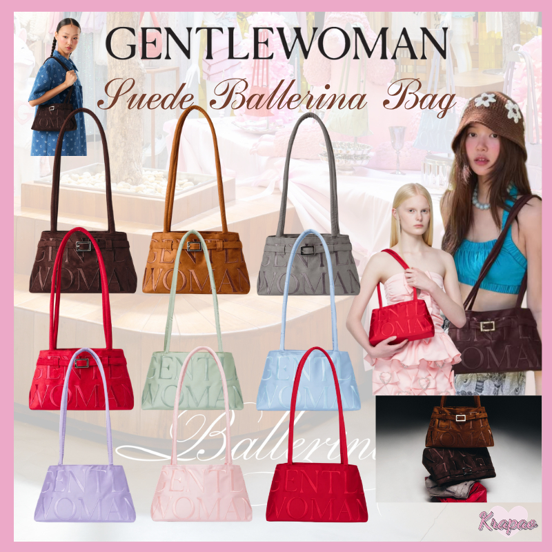 (**พร้อมส่ง)ลดราคา✅🔥แท้ Gentlewoman Suede Ballerina Bag กระเป๋าบัลเล่ต์ กระเป๋าสะพายไหล่ Official gentlewomen กระเป๋า