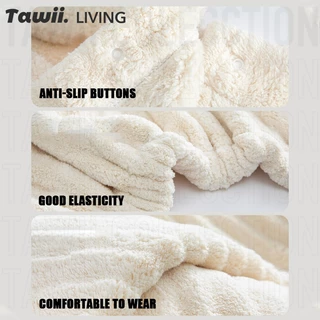 Tawii. ชุดคลุมอาบน้ํา อ่อนนุ่ม ซับน้ำดี เสื้อคลุมอาบน้ํา แห้งเร็ว One Size Bathrobe