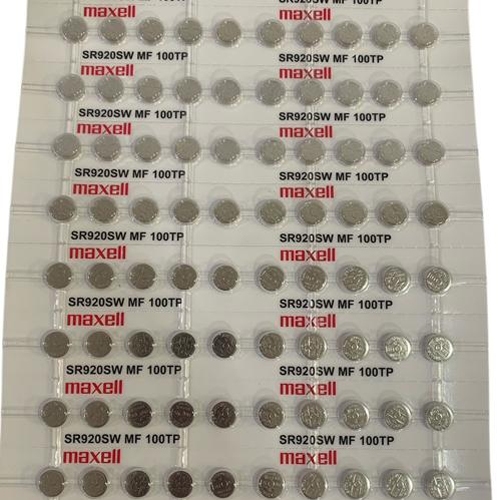 ถ่านกระดุม Maxell SR920SW,SR920 ,371 แบบหลุม แบ่งจำหน่าย จำนวน 50เม็ด,100เม็ด