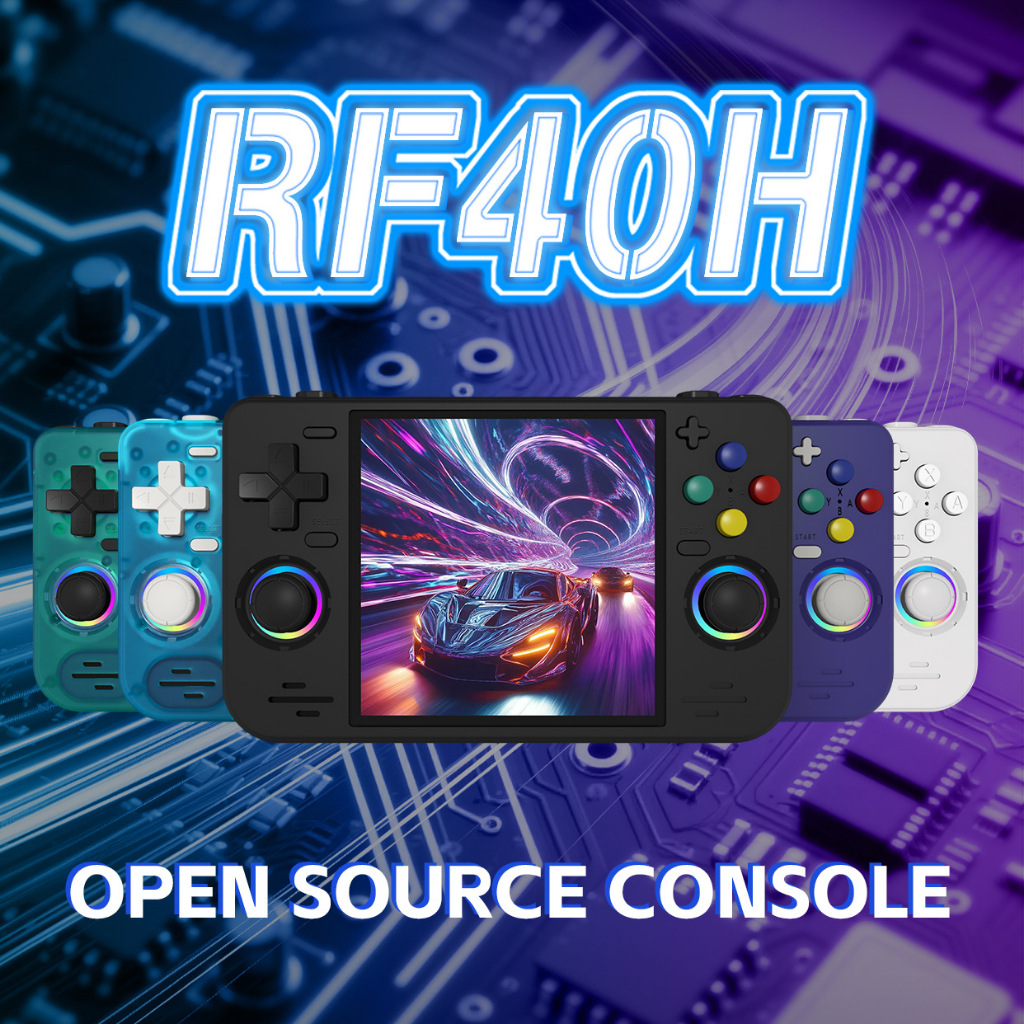 RF40H ระบบ Arkos 2026 WIFI+ไฟRGB จอIPS 4นิ้ว ความจำ128GB+20,000เกม  รองรับเกม PSP NDS N64 Ps1 GBA