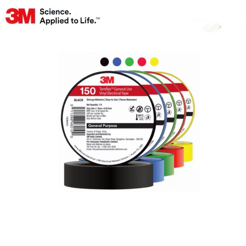 3M™ Temflex™ เทปพันสายไฟสำหรับใช้งานทั่วไป [ ยกลัง 100 ม้วน ]