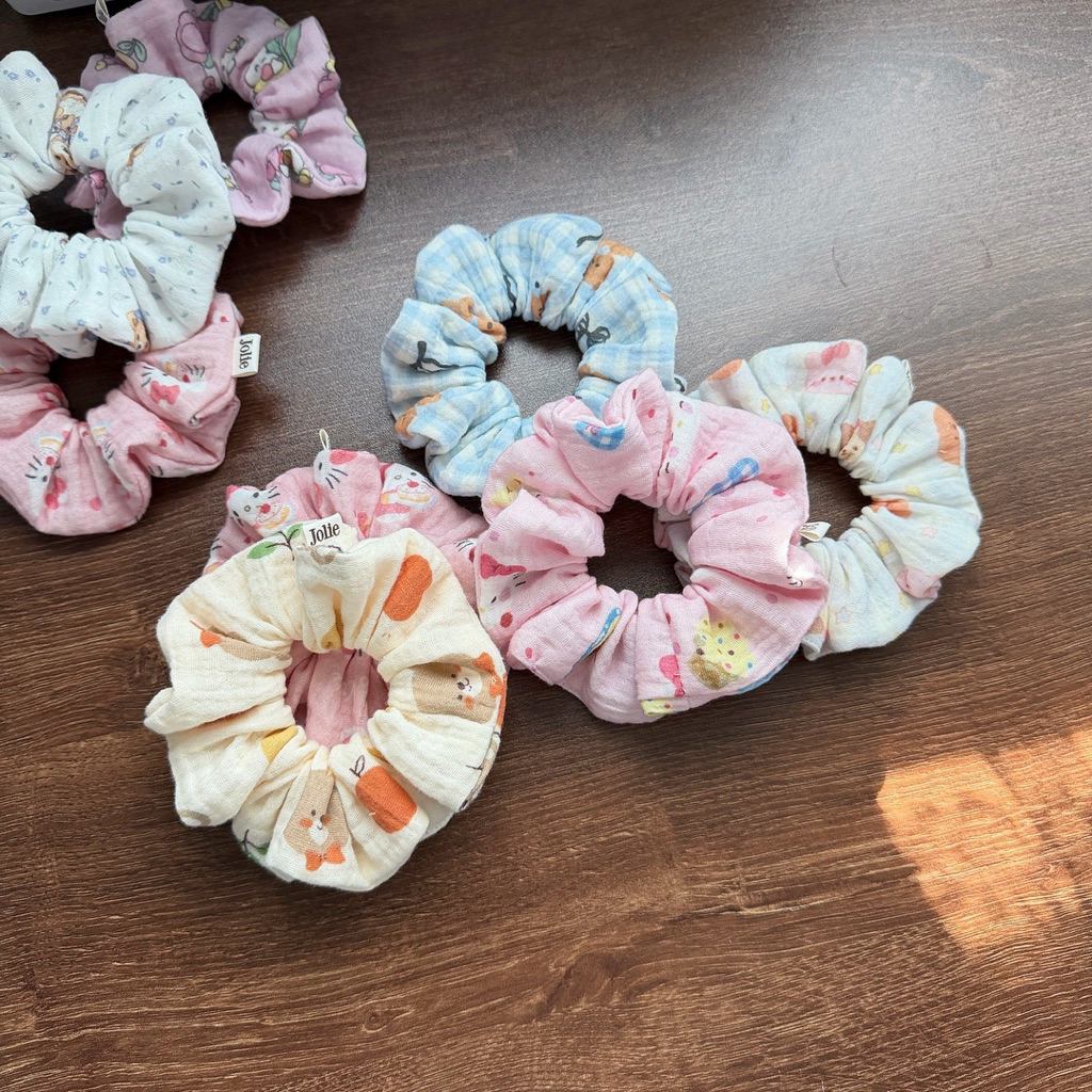 Jolie scrunshies | ผ้าฝ้ายสาลู regular ยางมัดผม โดนัทมัดผม handmade  ยางรัดผมเกาหลี น่ารัก