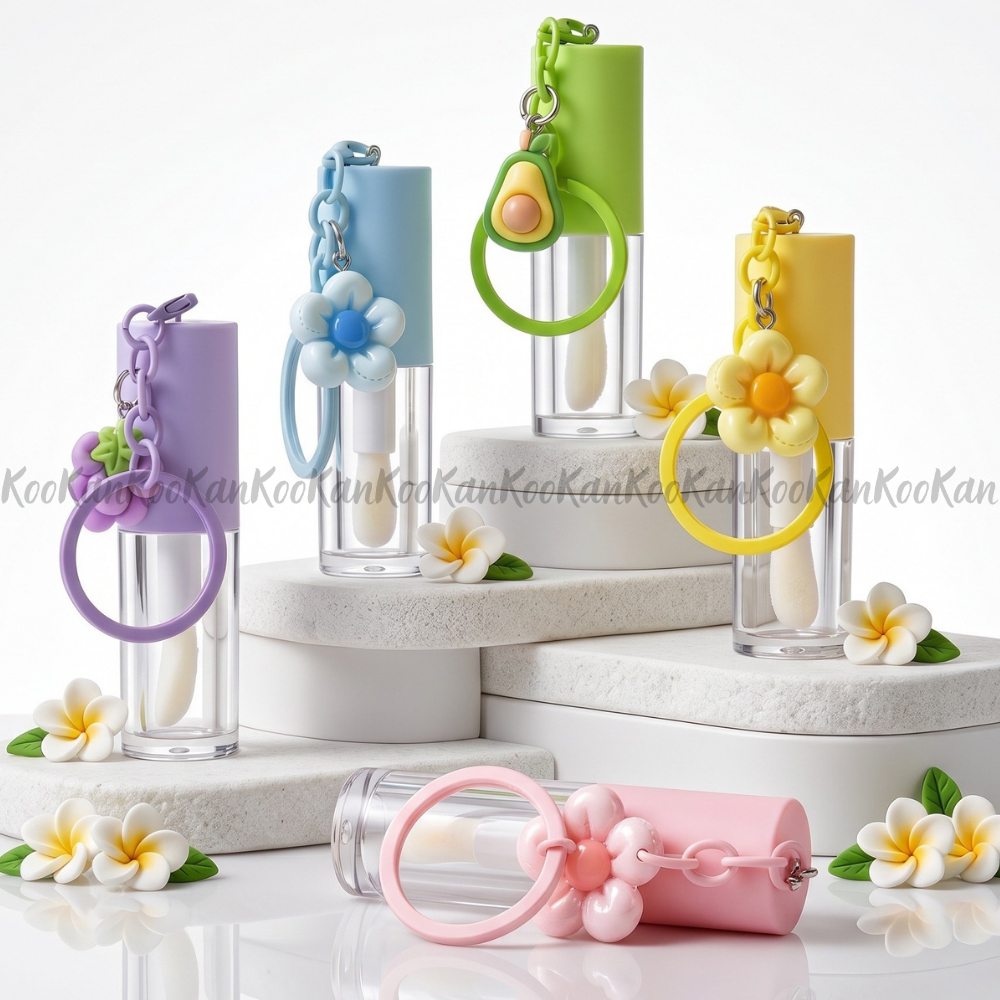 พร้อมส่ง หลอดลิป หลอดคอนซิลเลอร์ หลอดเครื่องสำอาง แปรงใหญ่ พร้อมพวงกุญแจ ขนาด 6 ml