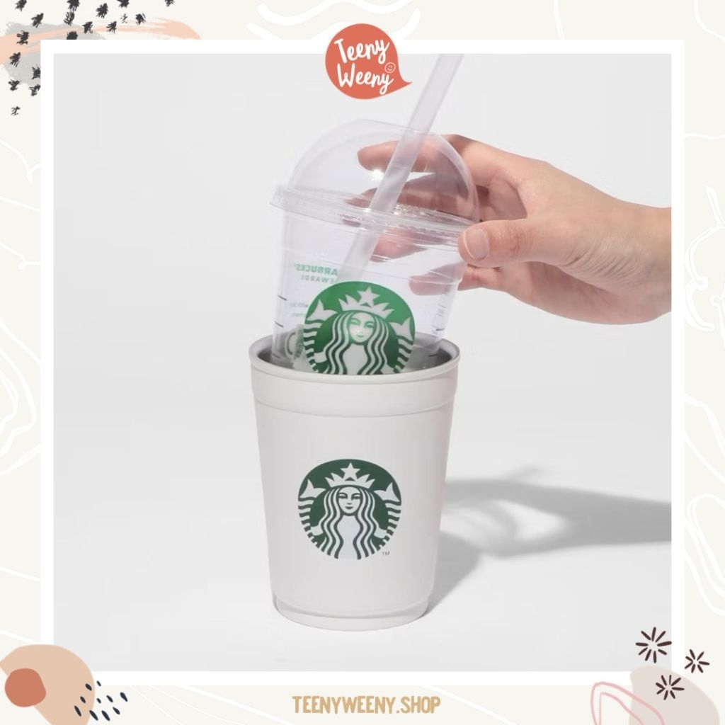 *พร้อมส่งในไทย* แก้วสตาร์บัค 2ways cup สีขาว 2026 Starbucks 2ways cup
