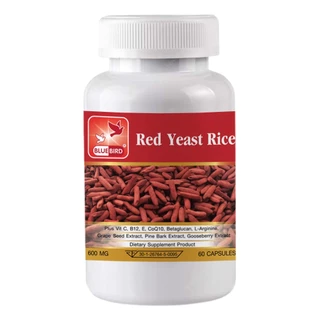 [1แถม1] Red Yeast Rice Plus เรดยีสต์ไรซ์ ข้าวยีสต์แดง พลัส ตรา บลูเบิร์ด 600 มก. 60 แคปซูล