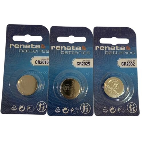 ถ่านกระดุม Renata CR2016,CR2025,CR2032 ของแท้ 3V แบ่งจำหน่าย 1เม็ด,5เม็ด