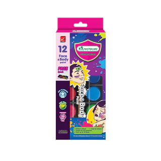 Master Art สีทาหน้าผิวหน้าและร่างกาย 12 สี สำหรับเด็กเล็ก 3 ขวบขึ้นไป