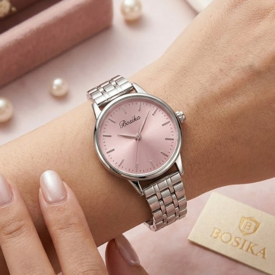 BOSIKA นาฬิกาข้อมือผู้หญิงดีไซน์มินิมอล หน้าปัดสีชพาสเทลสุดละมุน ให้ลุคที่ดูแพง เรียบหรู