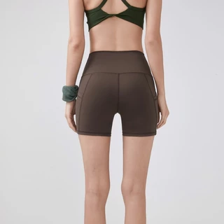 GymHub กางเกงขาสั้นออกกำลังกาย เอวสูง กระชับสัดส่วน มีกระเป๋า กางเกงเลกกิ้งขาสั้น สำหรับปั่นจักรยาน โยคะ วิ่ง