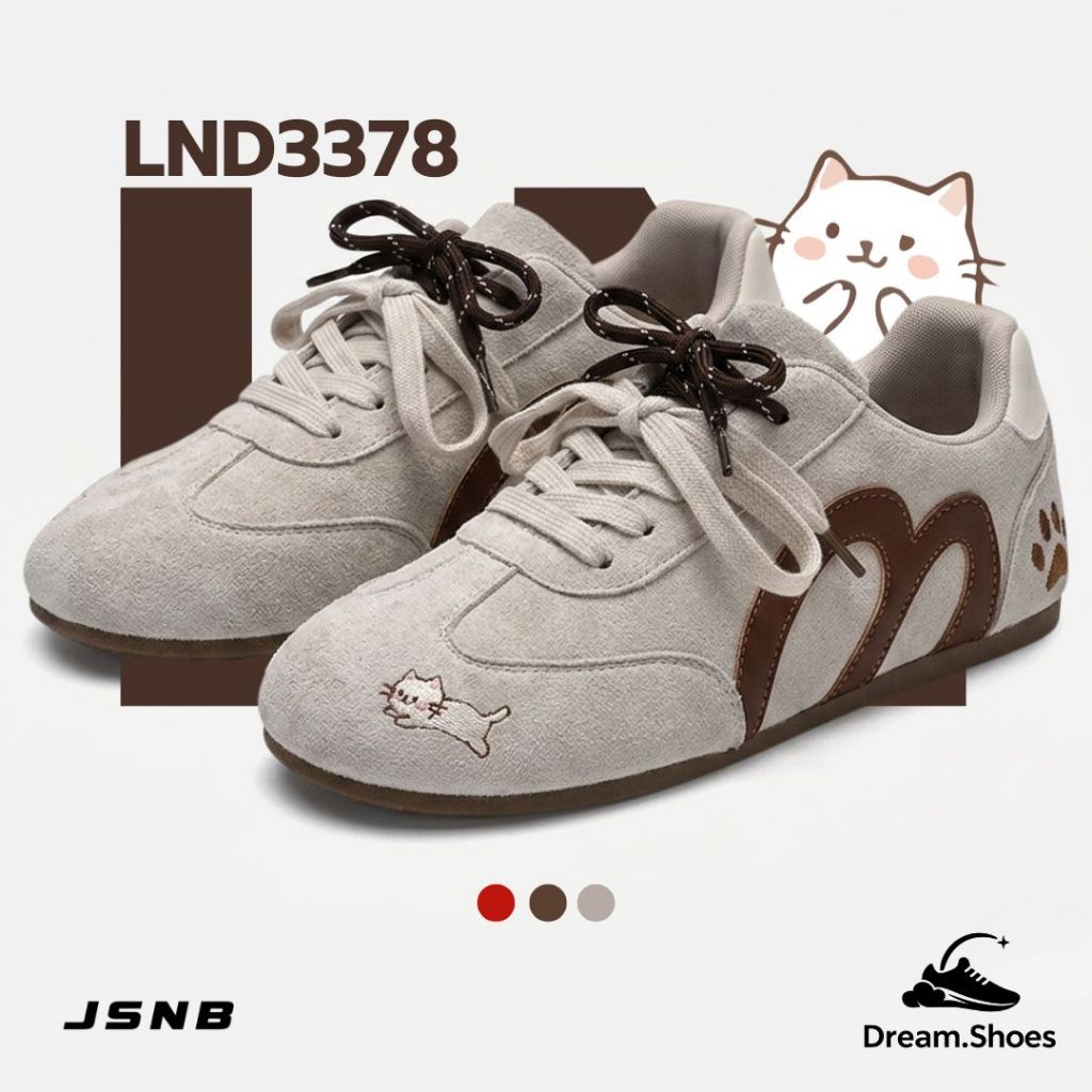 JSNB รองเท้าผ้าใบ รองเท้าผู้หญิงสไตล์เกาหลี พื้นนุ่ม ใส่สบาย นน.เบา พร้อมส่ง [LND3378]