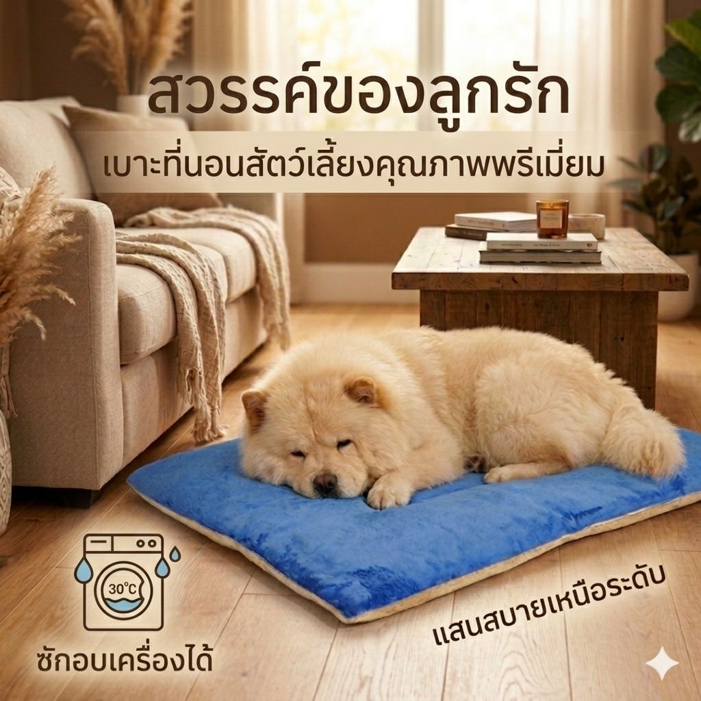 (พร้อมส่ง)Lazy Dog เบาะที่นอนสัตว์เลี้ยงพรีเมี่ยม ที่นอนหมา ที่นอนแมว  เบาะนอนขนนุ่มใช้ได้ 2ด้าน ที่นอนสัตว์เลี้ยง