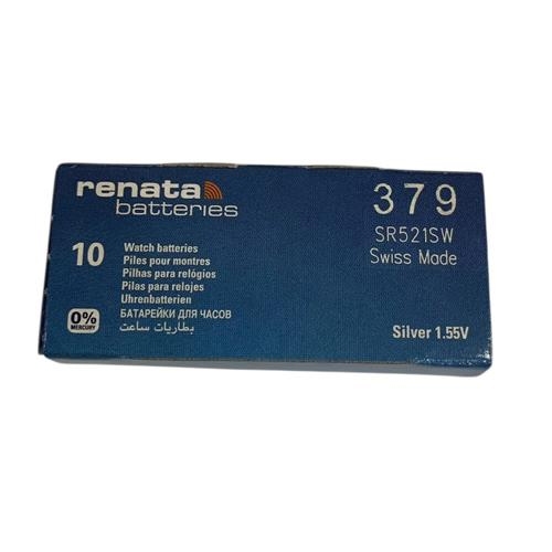 ถ่านกระดุม Renata 379 / SR521SW ของแท้ 1.55V  (จำหน่ายยกกล่อง จะมี 10ก้อน)