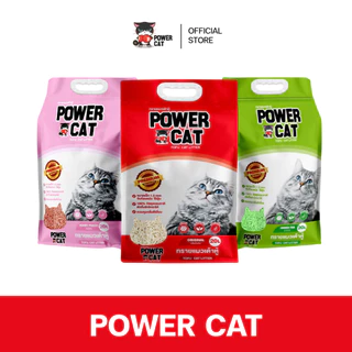 POWER CAT Tofu Cat Litter 20L พาวเวอร์แคท ทรายแมวเต้าหู้ พรีเมียม คุมกลิ่นดี ฝุ่นน้อย ขนาด 20 ลิตร