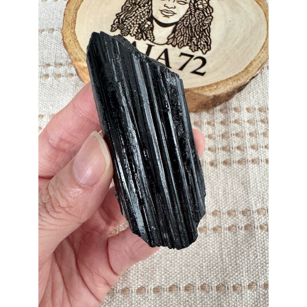 พร้อมส่ง ถ่ายจากสินค้าจริง หินแท้100% Black Tourmaline หินแบลคทัวร์มาลีน ทัวร์มาลีนสีดำ#246