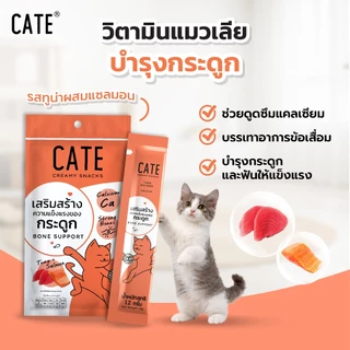 1แพ็ค (4 ซอง) CATE เคท ขนมแมวเลีย สูตรเสริมภูมิ พรีไบโอติก คอลลาเจน แคลเซียม