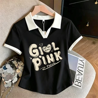 เสื้อโปโลผู้หญิงสไตล์เกาหลีใหม่ คอปก ดีไซน์น่ารักและทันสมัย ​​มีให้เลือก 5 สี โปรโมชั่นพิเศษ