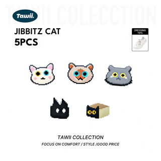 Tawii. ออกแบบแมวน่ารัก Jibbitz รองเท้าอุปกรณ์เสริม 5pcs Set