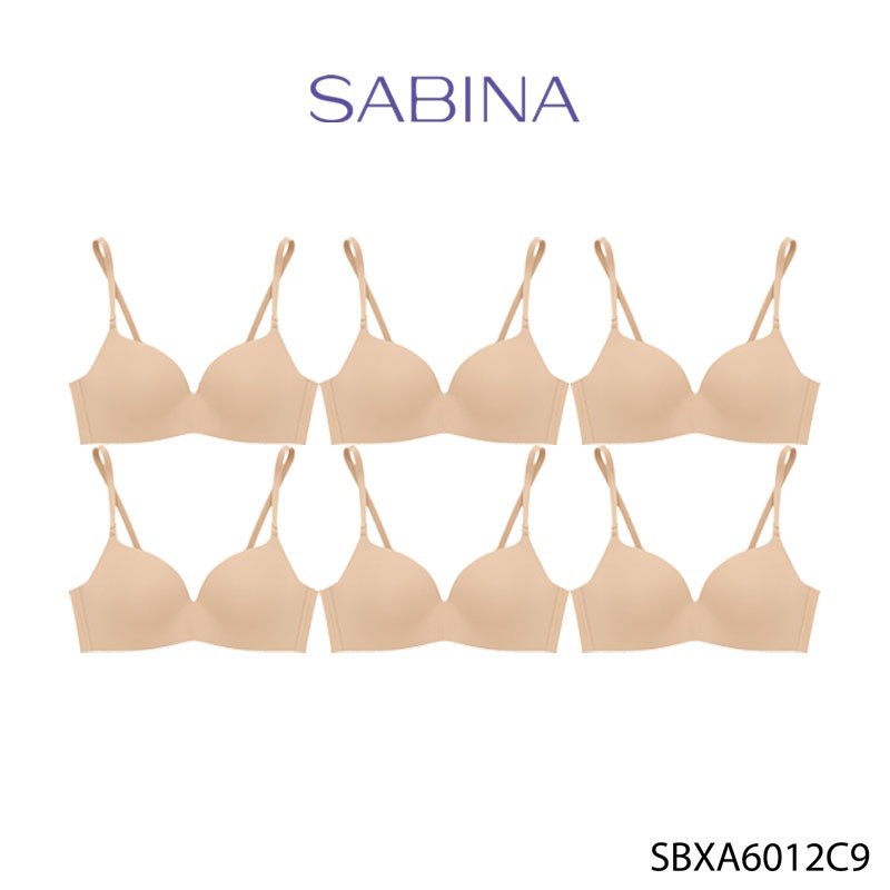 Sabina (Set 6 ชิ้น) Doomm Doomm Level 4 เสื้อชั้นใน ไร้ตะเข็บ ไร้โครง รหัส SBXA6012C9 สีเนื้อ