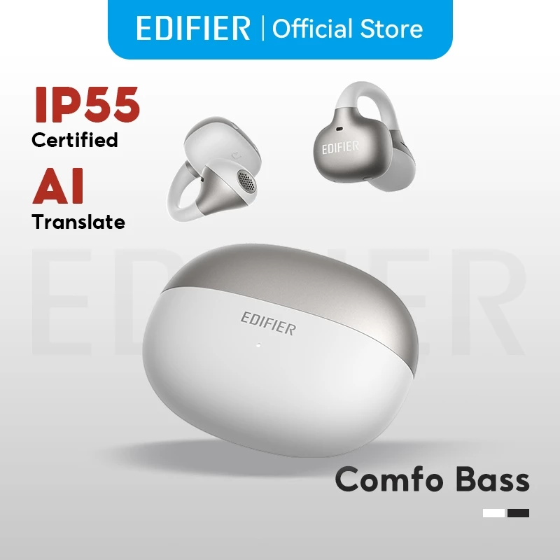 Edifier Comfo Bass หูฟังไร้สาย Open Ear Clip On เบสหนัก Bluetooth 6.1 AI Translation คุยชัด ดีเลย์ต่ำ IP55