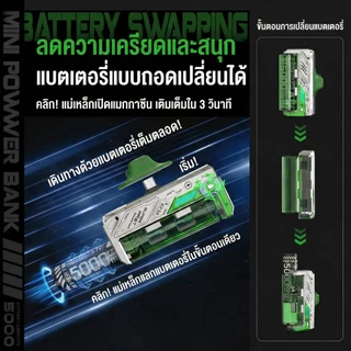 【แบตเตอรี่แบบเปลี่ยนได้】SUNESY พาวเวอร์แบงค์ 20000mAh 66W พกพา ของแท้ power bank ดิจิตอล สองแบตเตอรี่