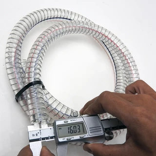 PVC Reinforced Coffee Machine Drain Hose สายน้ำทิ้งเครื่องชงกาแฟ PVC ใสไส้ลวด 16 มม. ยาว 125 ซม.