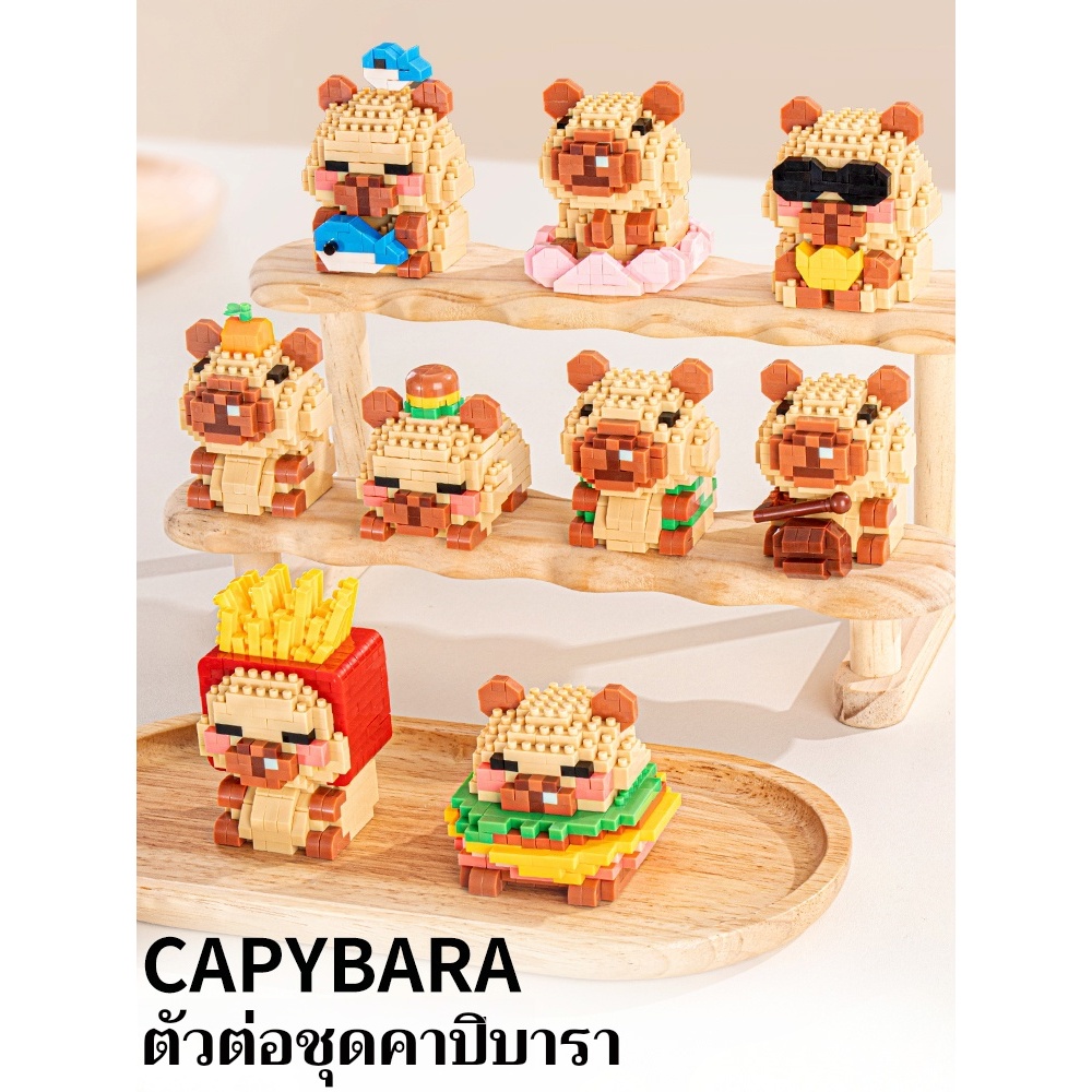 NEW ชุดตัวต่อคาปิบารา Capybara น่ารัก มินิบล็อก DIY ของสะสมสุดฮิต ของขวัญเด็กและผู้ใหญ่